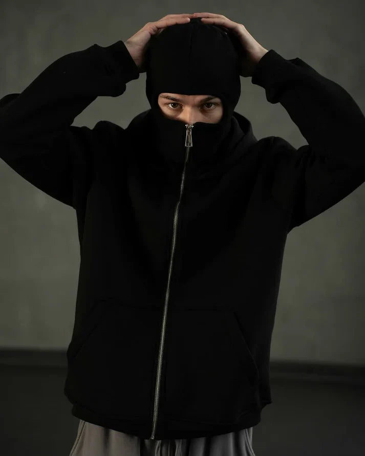 ShadowFlex Black Mask Ninja Hoodie