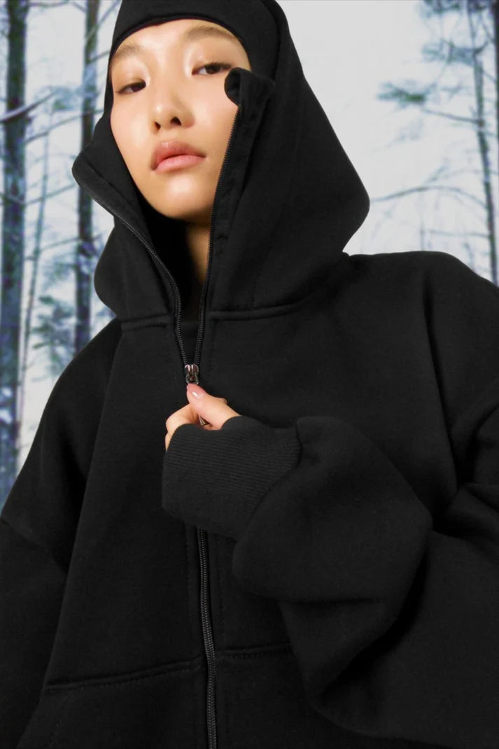 ShadowFlex Black Mask Ninja Hoodie
