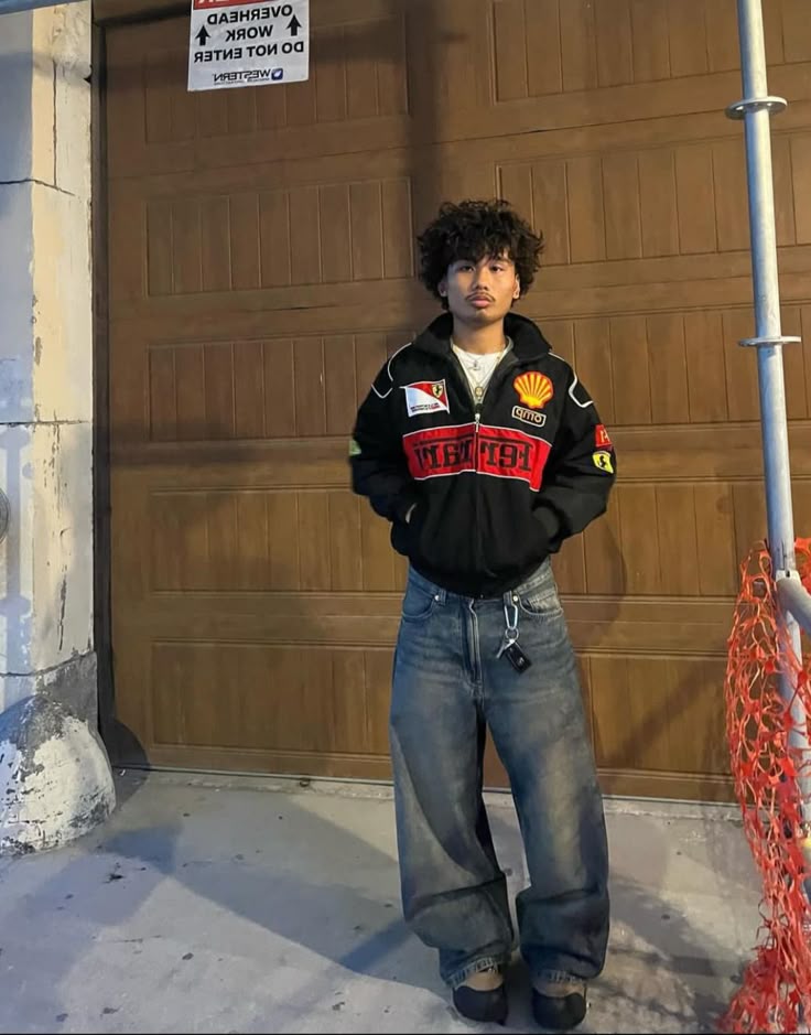 Ferrari F1 Vintage Leather Jacket Black