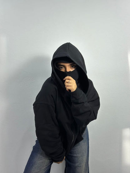 ShadowFlex Black Mask Ninja Hoodie