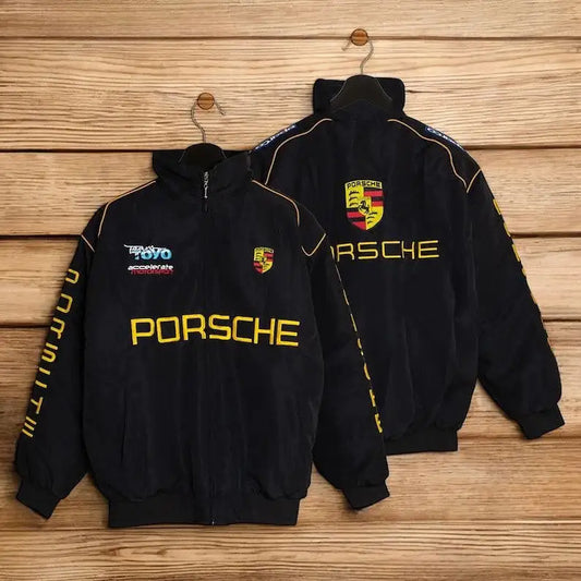 Porsche F1 vintage leather Racing Jacket|| Motorsport Apparel