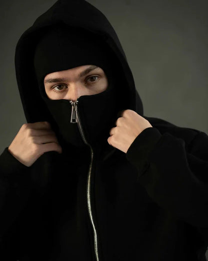 ShadowFlex Black Mask Ninja Hoodie
