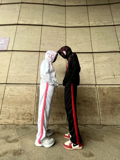 Couple Spiderman printed zipper Hoodie