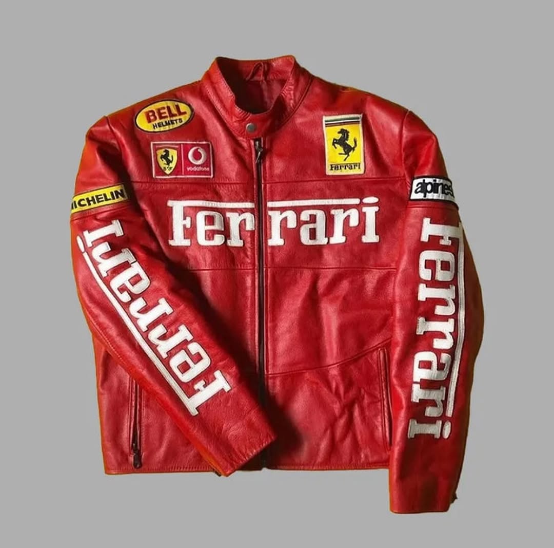 Red Ferrari F1 Racing Leather Jacket | Zenzweave